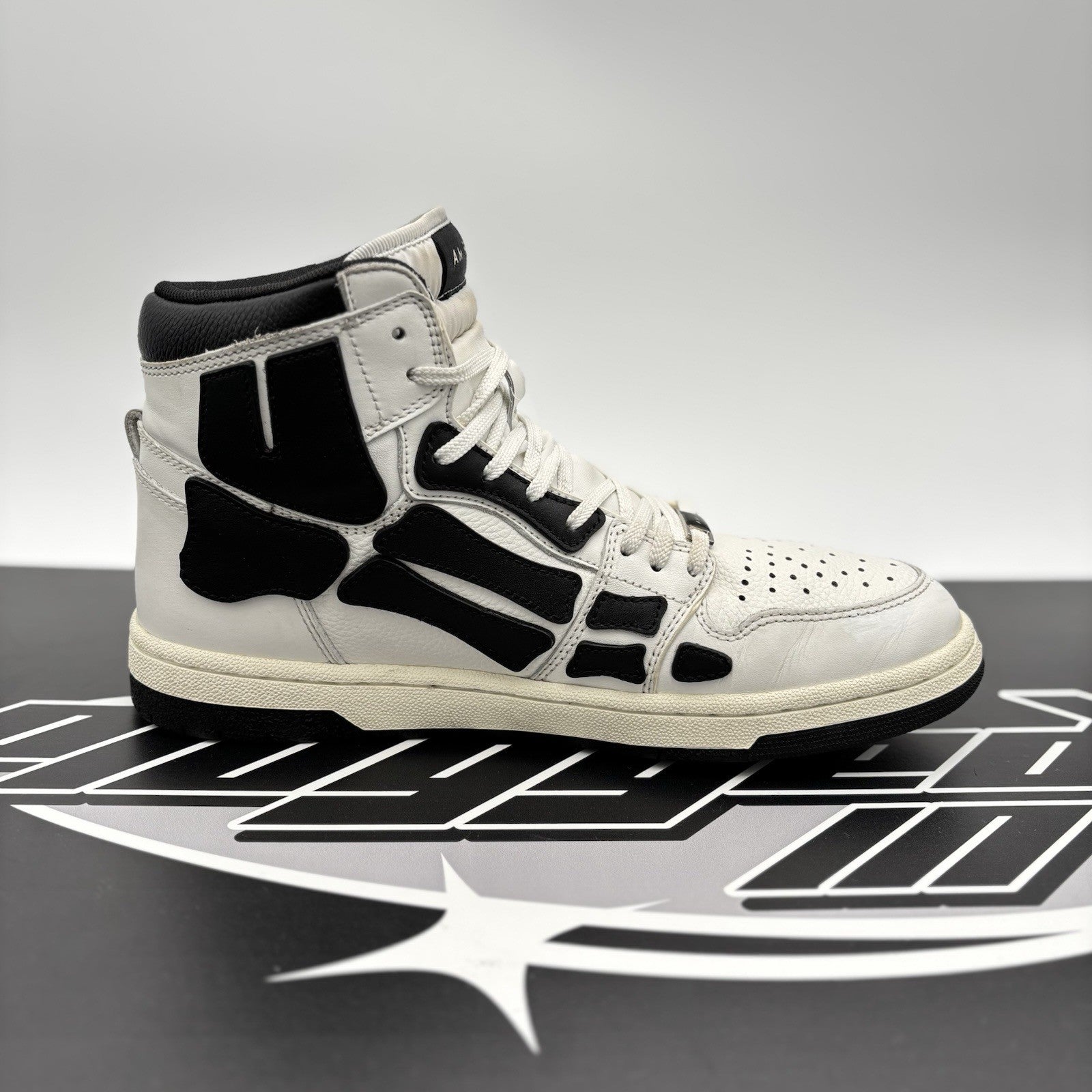 Size 42 (9US) - Amiri Skel High Top Sneakers ' White, Black ' | GREAT CONDITION!