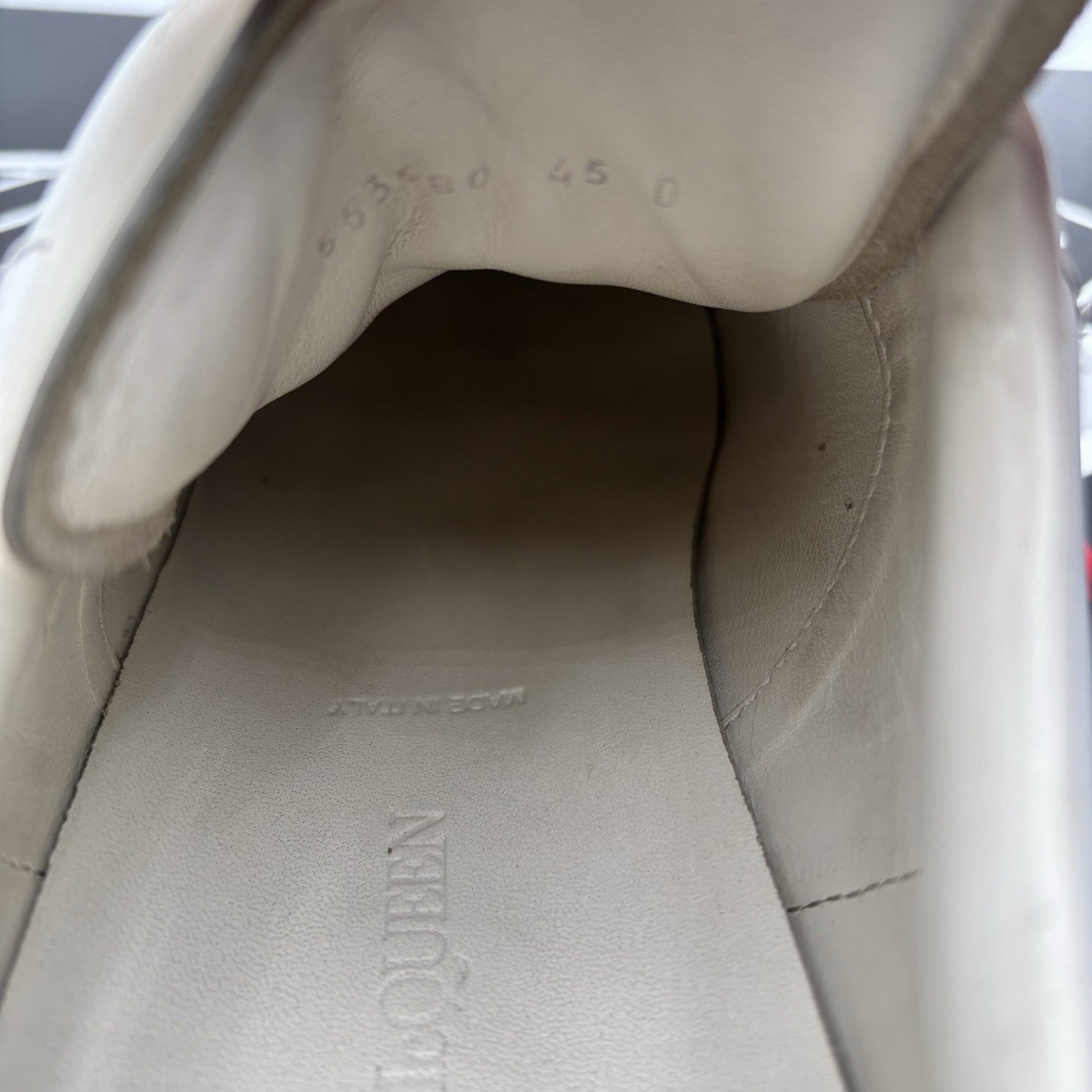 Size 45 (12 US) - Alexander McQueen Oversized ' White, Red Sole ' | GREAT COND!