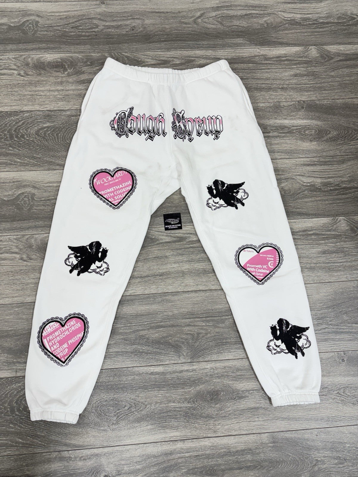 Size XL - That's A Awful Lot Of Cough Syrup Sweatpants ‘Valentines White‘ | NEW!