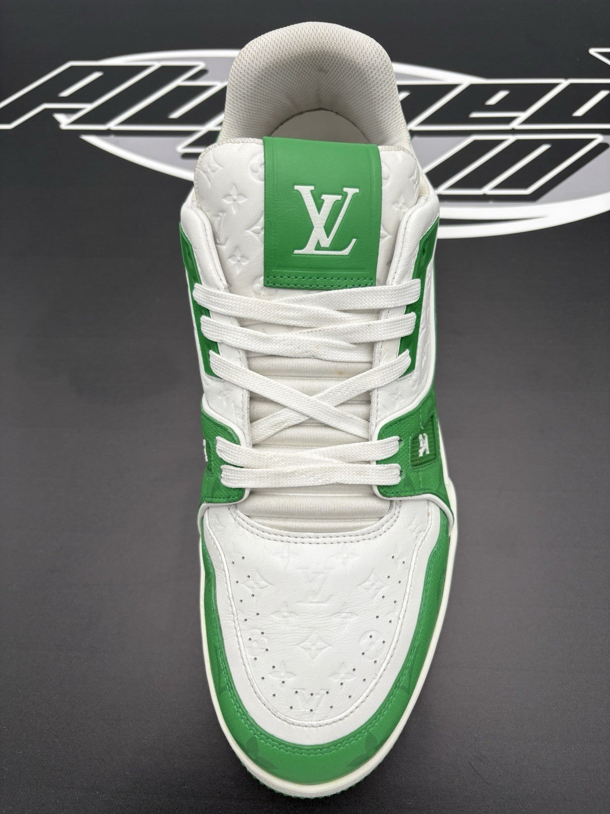Size 9 LV (10-10.5 US) - Louis Vuitton Trainer ' Green White ' | GREAT CONDITION