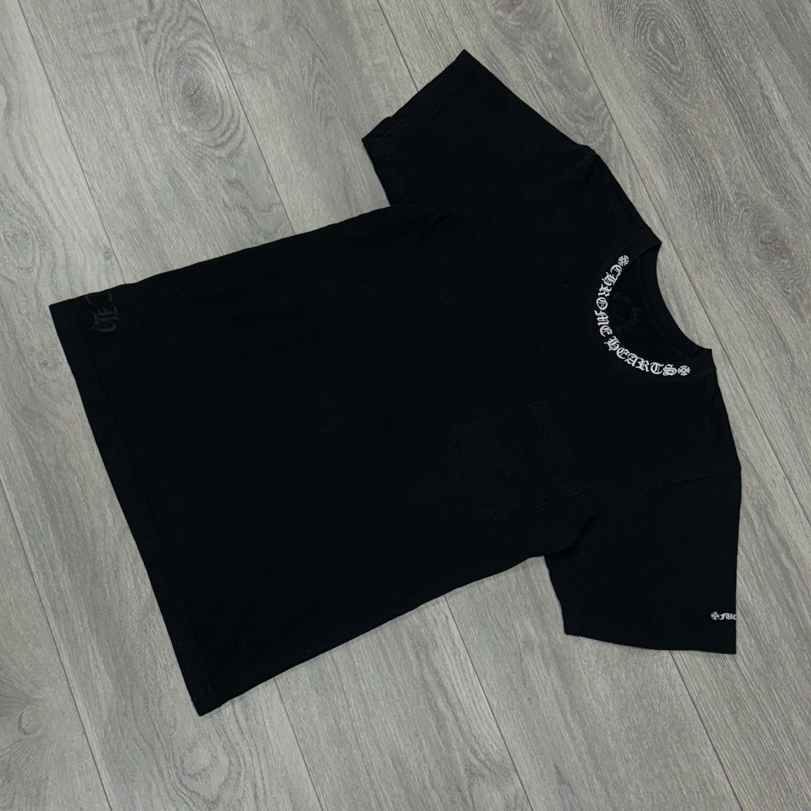 Size Small - Chrome Hearts Collar Print T-Shirt ' Black White ' | GOOD CONDITION