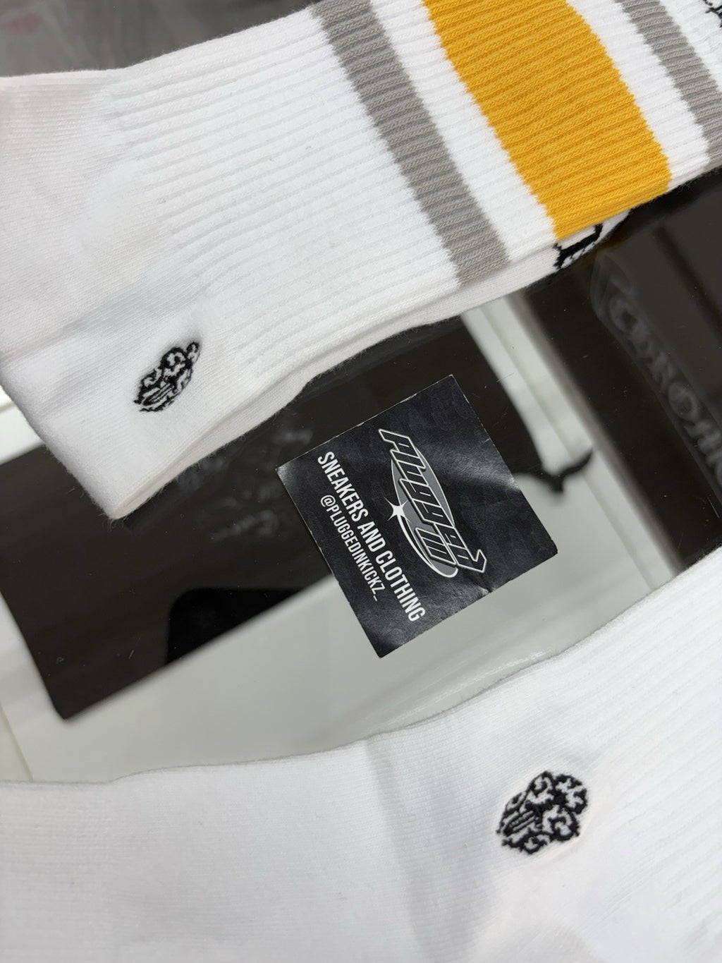 Size Large (9-13 US) - Chrome Hearts Miami Socks ' White ' | NEW!