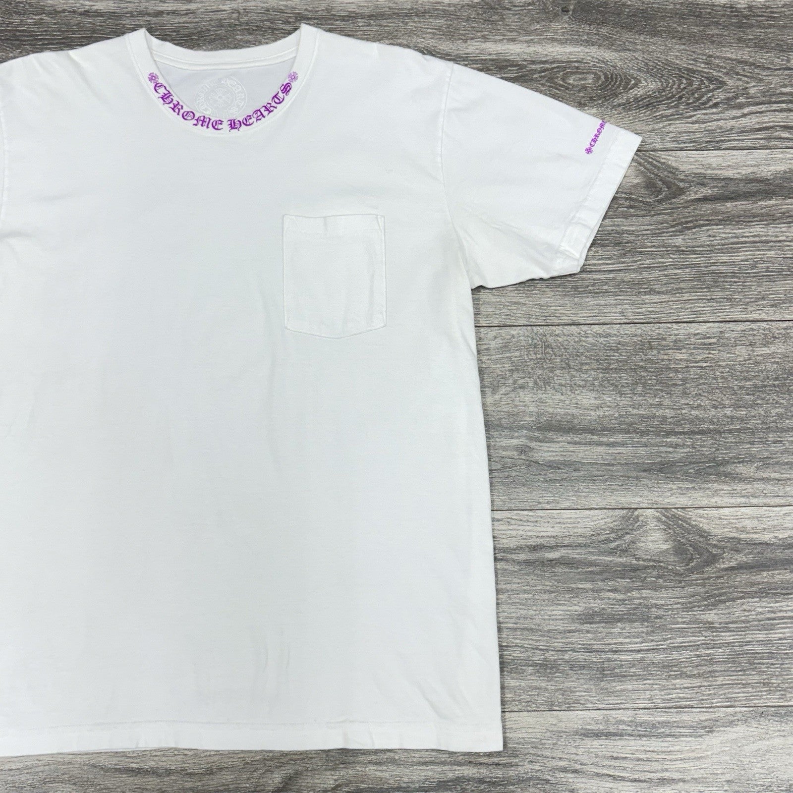 Size XL - Chrome Hearts Collar Print T-Shirt ' White Purple ' | WORN 1-3x