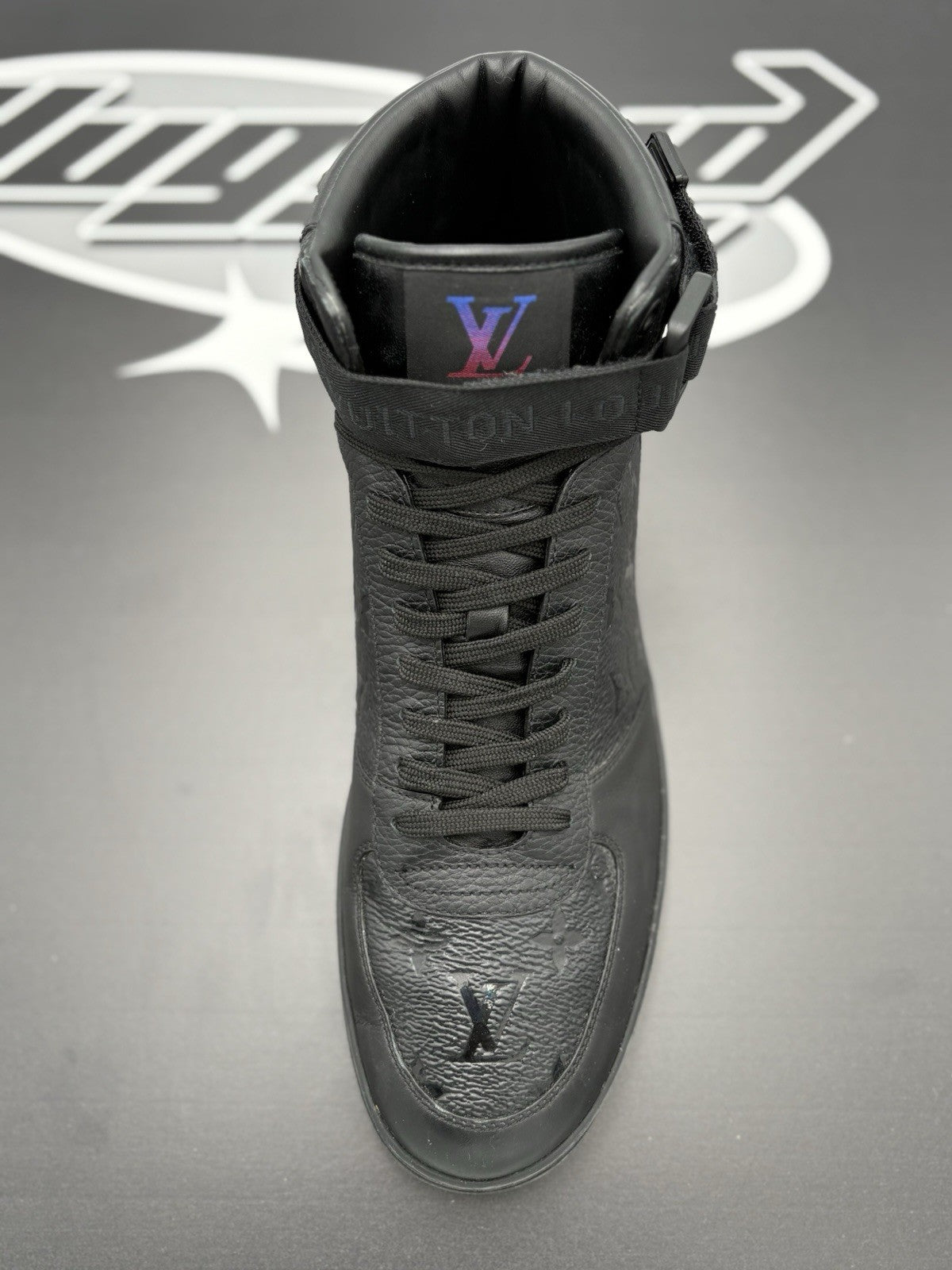 Size 7.5 LV (8.5-9 US) - Louis Vuitton Rivoli High Top ' Black ' | SUPER CLEAN!