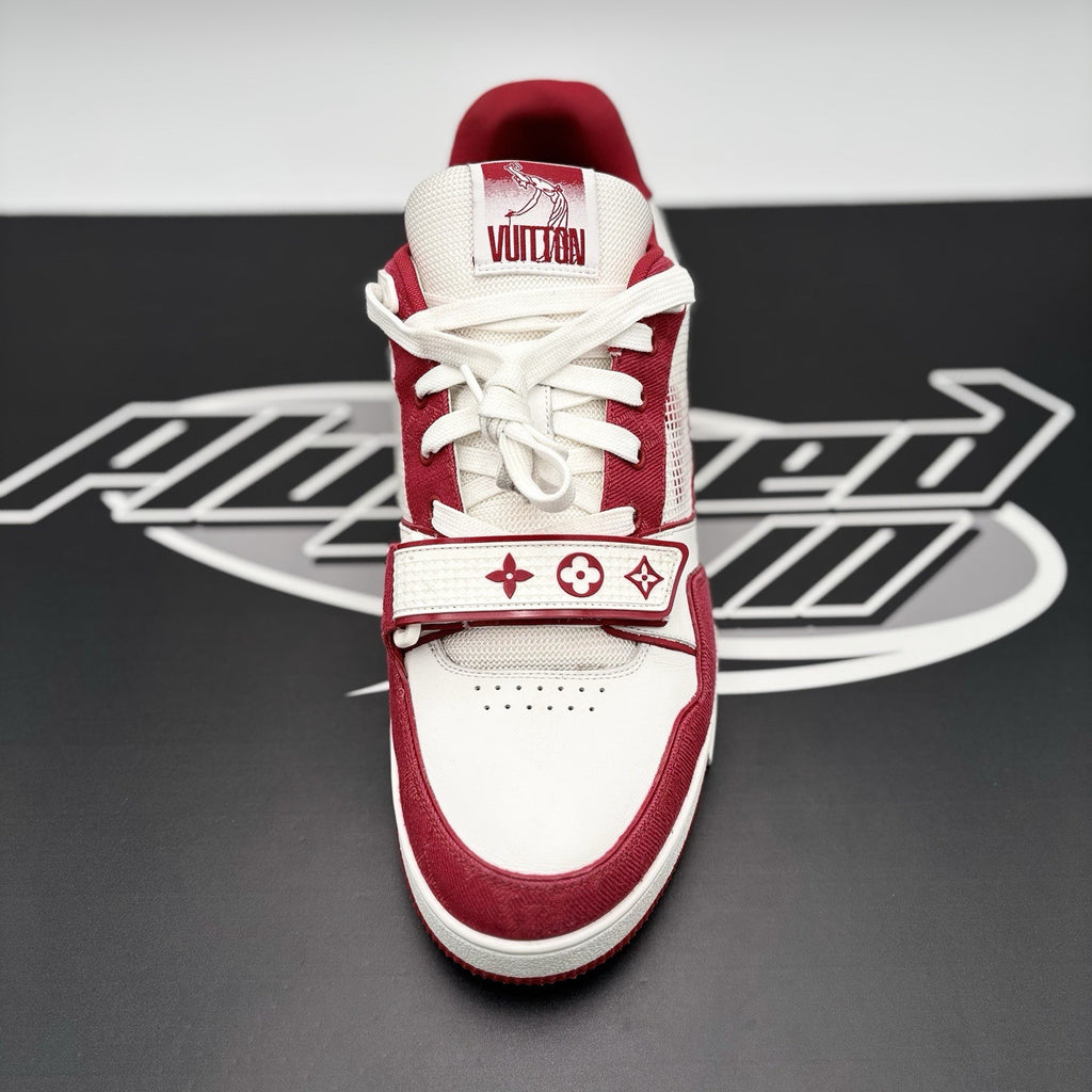 Size 9 LV (10-10.5 US) Louis Vuitton Trainer Strap ' Red, White ' | SUPER CLEAN!