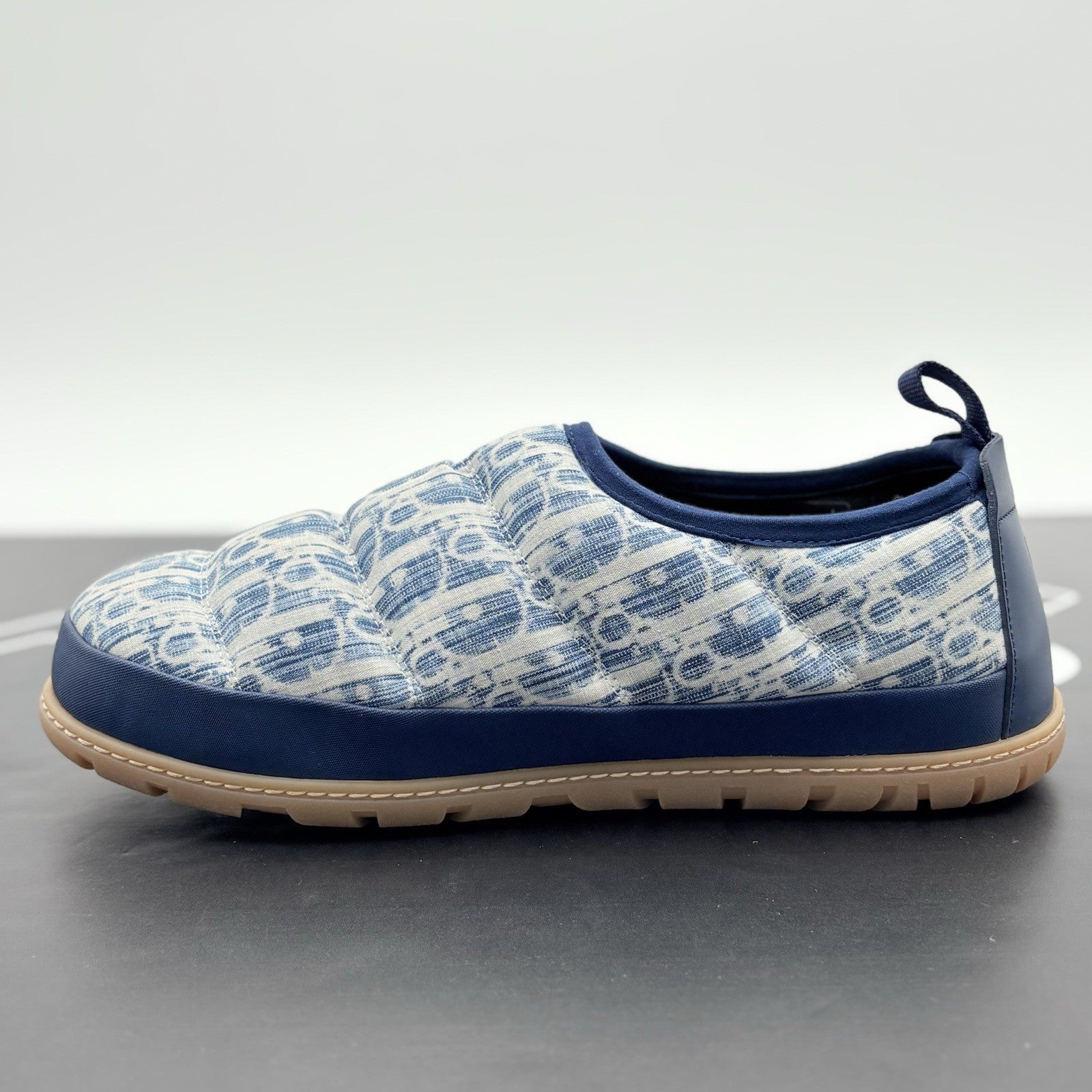 Size 42 (9 US) - Dior Snow ' Quilted Puffer Oblique Slipper - Blue ' | EXCELLENT