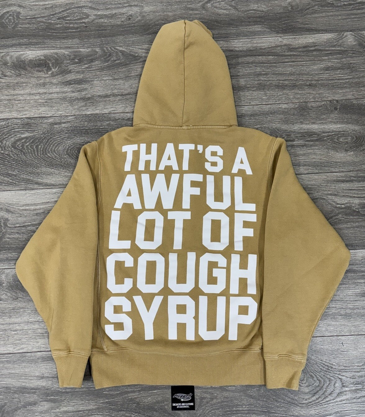Size XS - Awful Lot Of Cough Syrup Hoodie ‘ Tan ‘ | BRAND NEW!