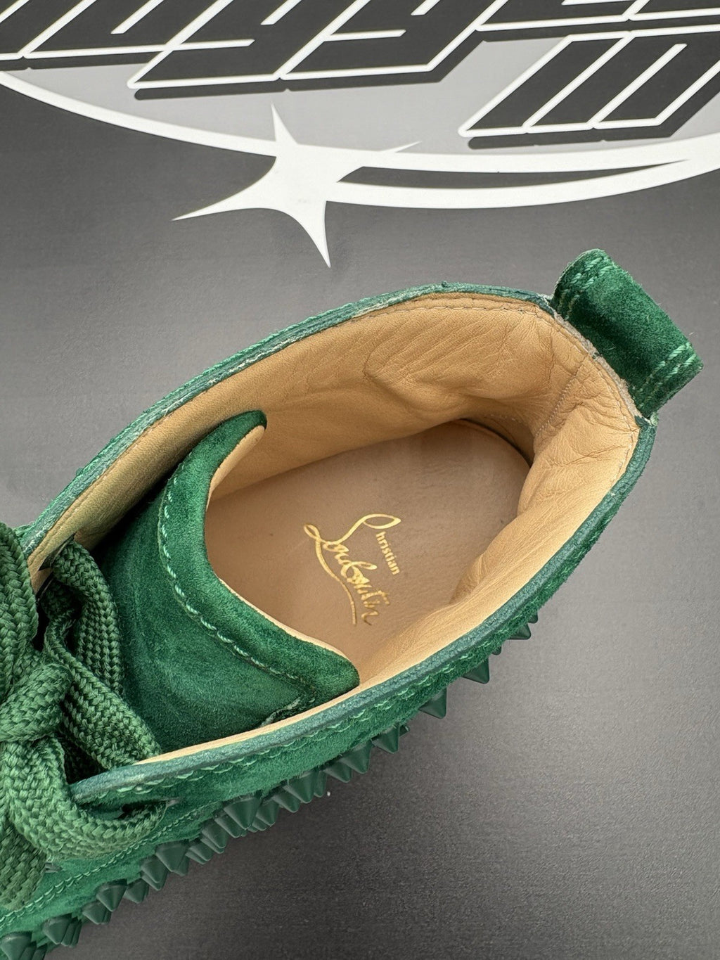 Size 41 (8 US) - Christian Louboutin Spikes ' Green ' | EXCELLENT CONDITION!