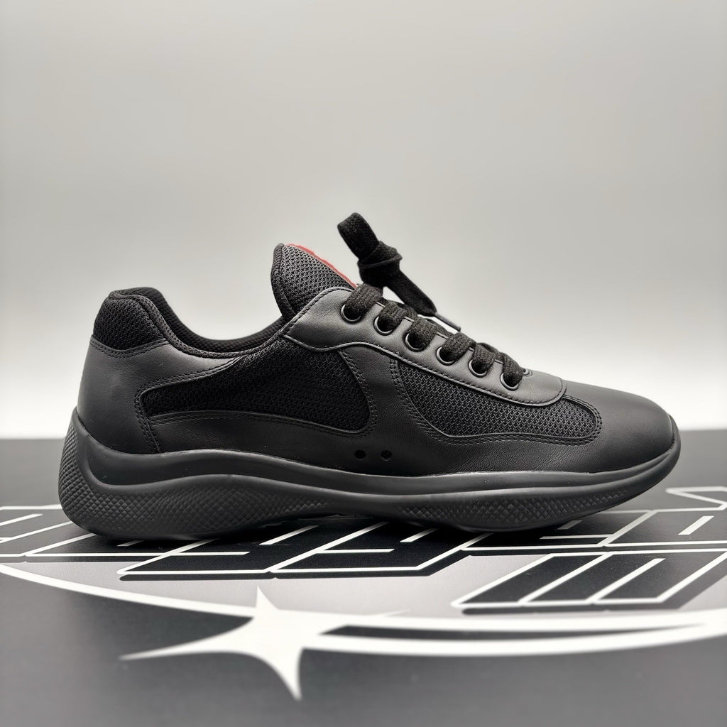 Size 8 UK (9 US) - Prada Americas Cup ' Black Leather ' | GOOD CONDITION!