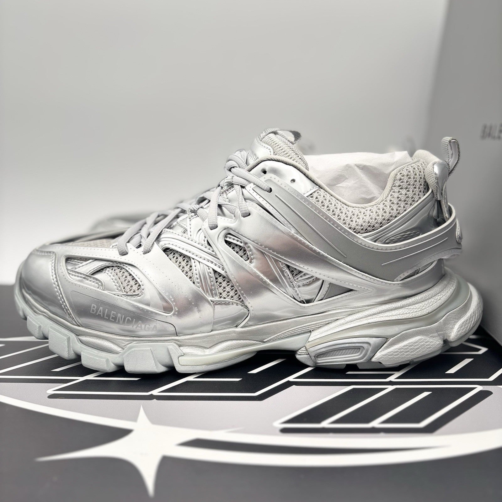 Size 45 EU (12 US) - Balenciaga Track ' Triple Silver ' | BRAND NEW!