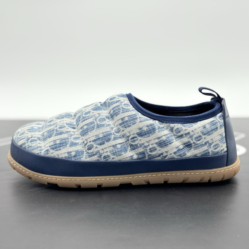 Size 42 (9 US) - Dior Snow ' Quilted Puffer Oblique Slipper - Blue ' | EXCELLENT