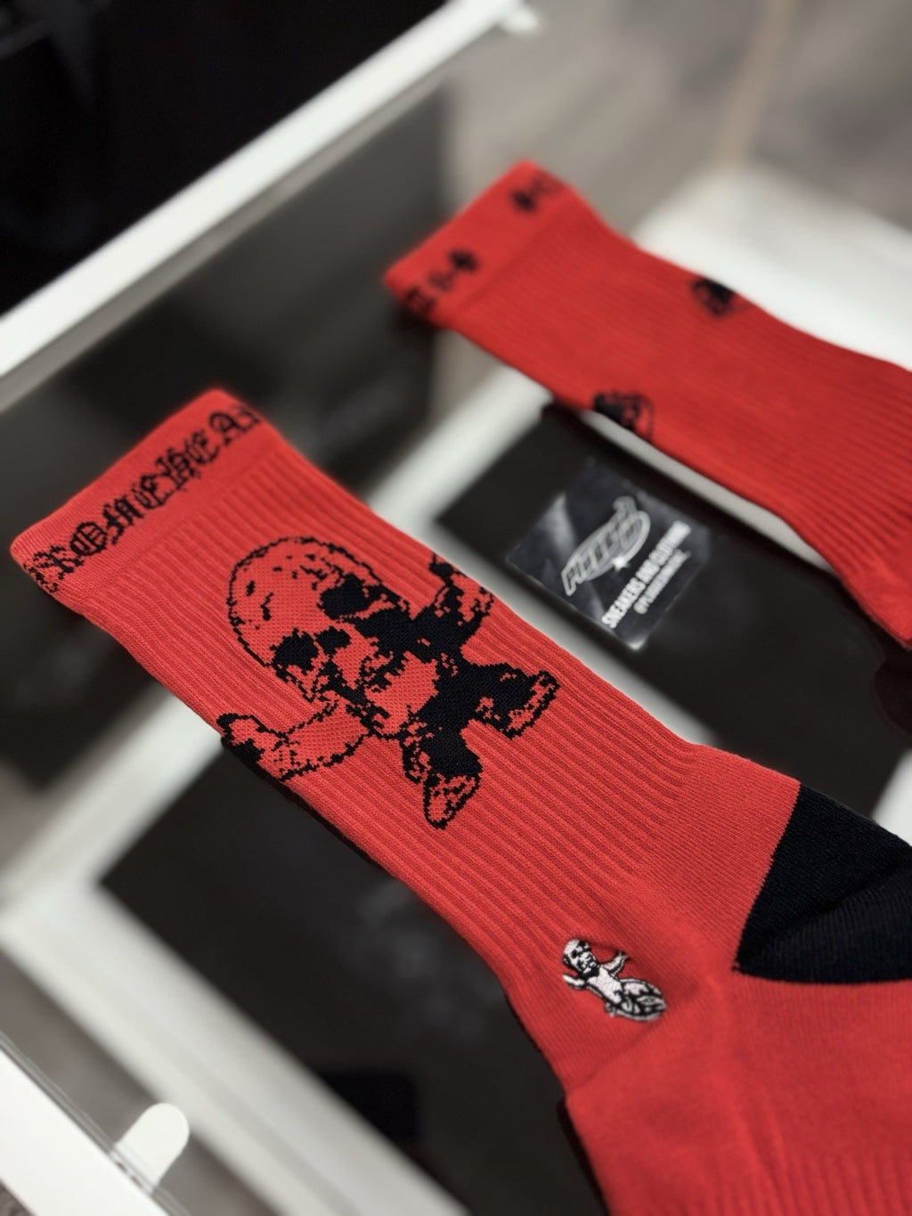 Size Medium (6-9 US) - Chrome Hearts Foti Socks ' Red ' | NEW!