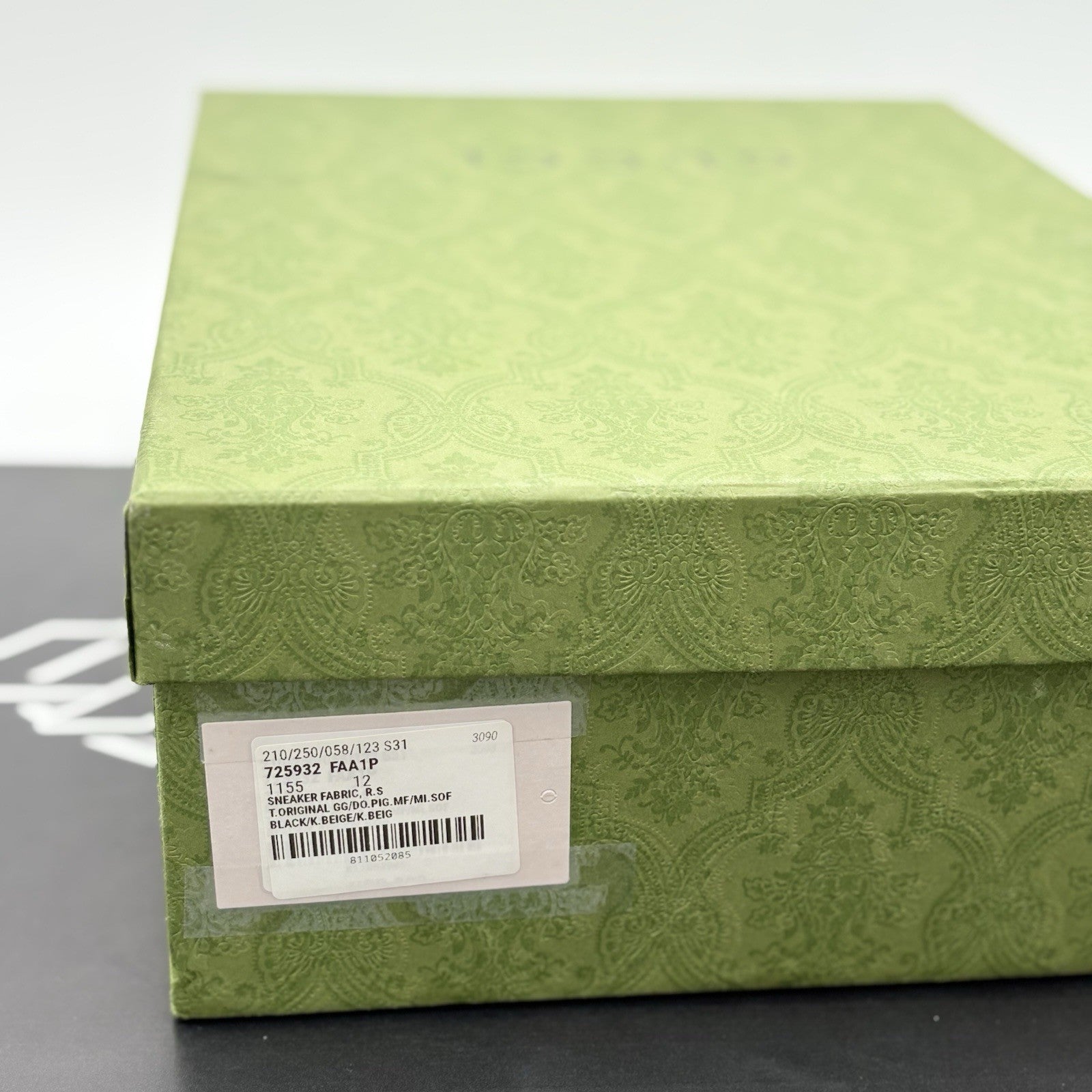 Size 12 G (12.5 US) Gucci Rhyton GG Supreme ' Black Khaki Beige ' | GREAT COND!