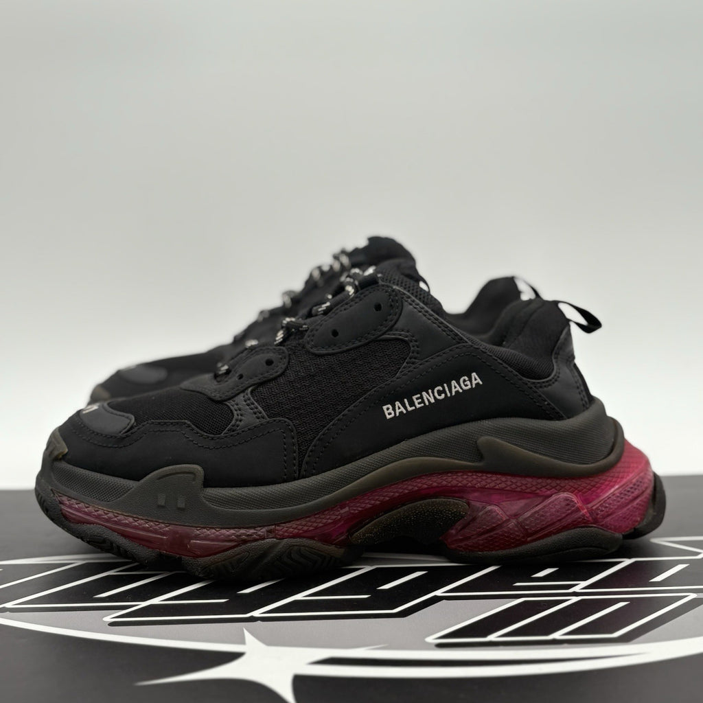 Size 41 - Balenciaga Triple S Clear Sole ' Black Neon Pink ' | GREAT CONDITION!
