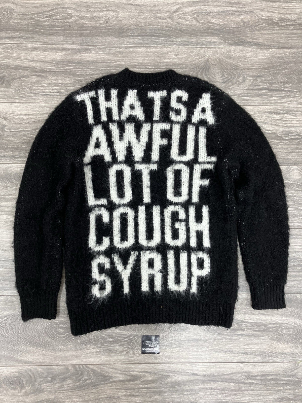 Size XL - That’s A Awful Lot Of Cough Syrup Mohair Sweater ' Black ' | NEW!