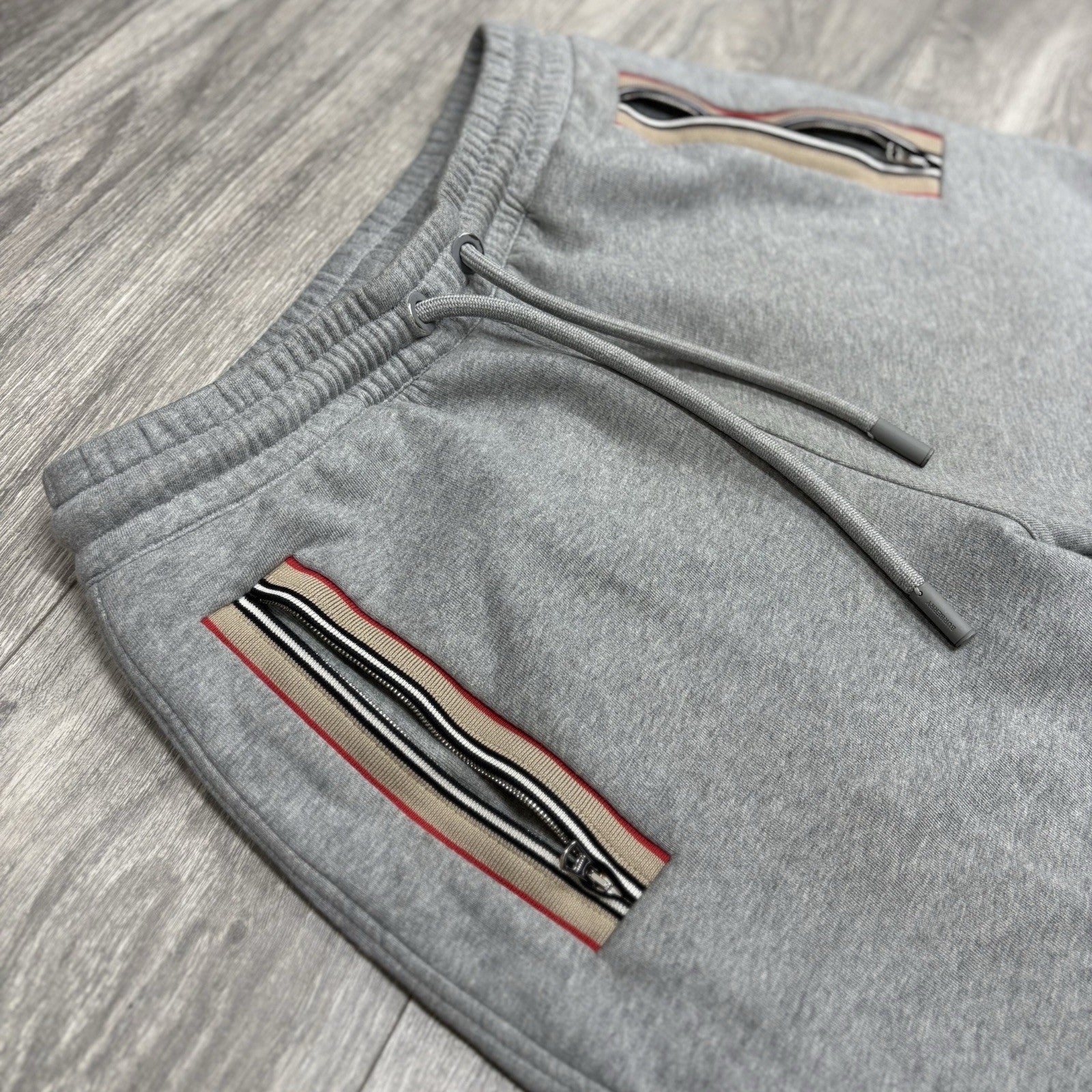 Size Medium - Burberry Melange Sweat Pants ' Pale Grey '