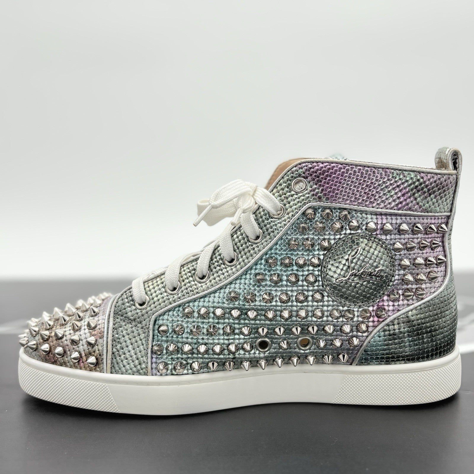 Size 41 (8 US) -Christian Louboutin Spikes ' Multi Silver ' | GREAT CONDITION!
