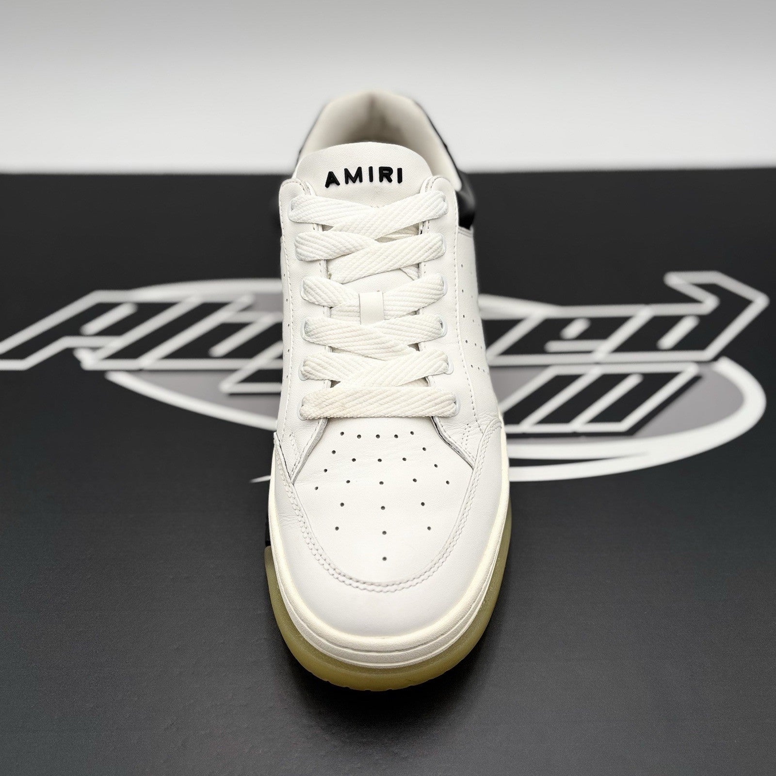 Size 43 (10US) - Amiri Stadium Low Top Sneakers ‘ White , Black ‘ | GOOD COND!