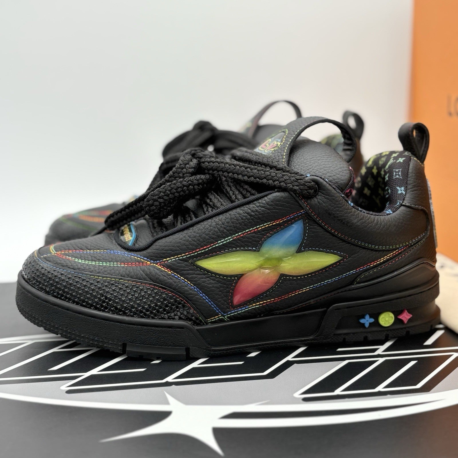 Size 9 LV (10-10.5 US) - Louis Vuitton Skate ' Black Multicolor ' | SUPER CLEAN!
