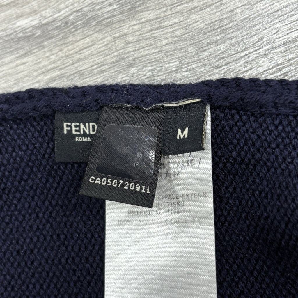 Fendi Embroidered Bad Bugs Monster Eyes Beanie ' Navy Blue Black '