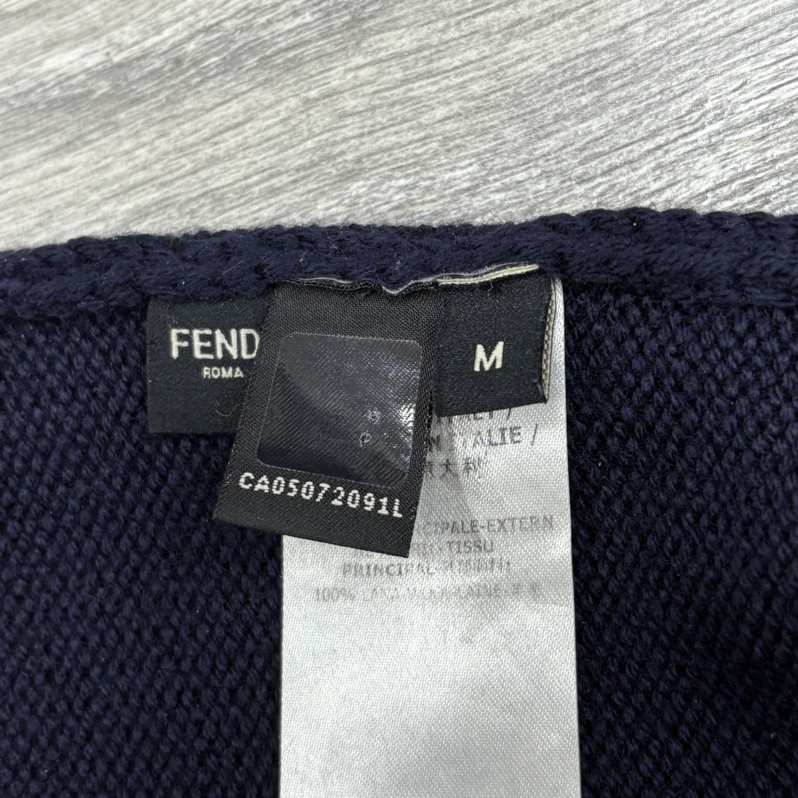 Fendi Embroidered Bad Bugs Monster Eyes Beanie ' Navy Blue Black '