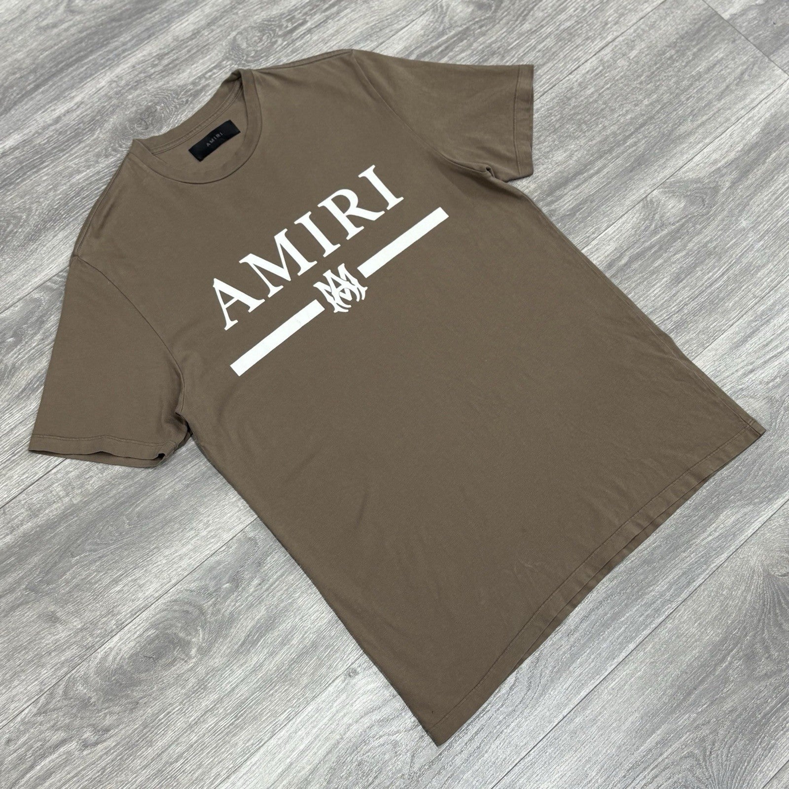 Size Small - Amiri Bar Logo T-Shirt ' Brown White ' | SUPER CLEAN!