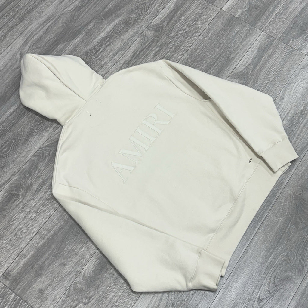 Size M - Amiri Embroidered Logo Hoodie ' Beige ' | GREAT CONDITION!
