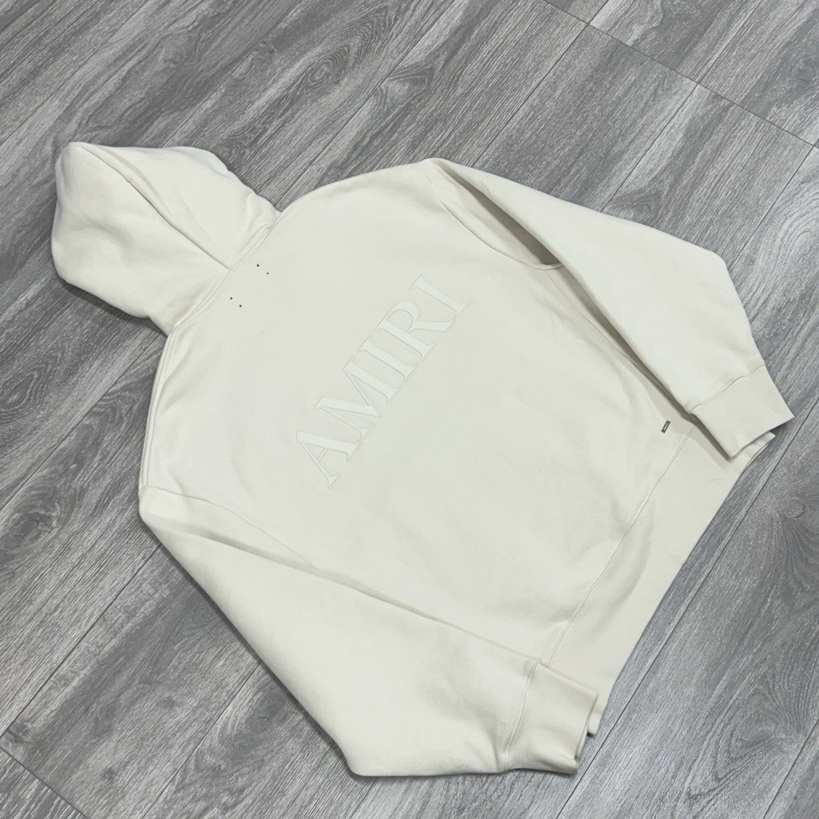 Size M - Amiri Embroidered Logo Hoodie ' Beige ' | GREAT CONDITION!