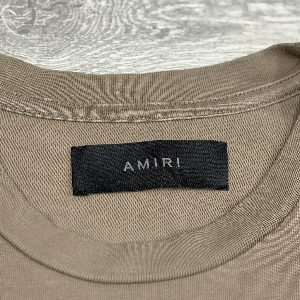 Size Small - Amiri Bar Logo T-Shirt ' Brown White ' | SUPER CLEAN!