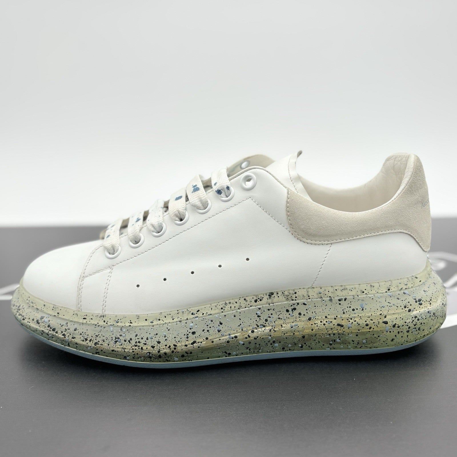 Size 44 (11 US) Alexander McQueen Clear Sole ' Splatter Blue ' | GREAT CONDITION