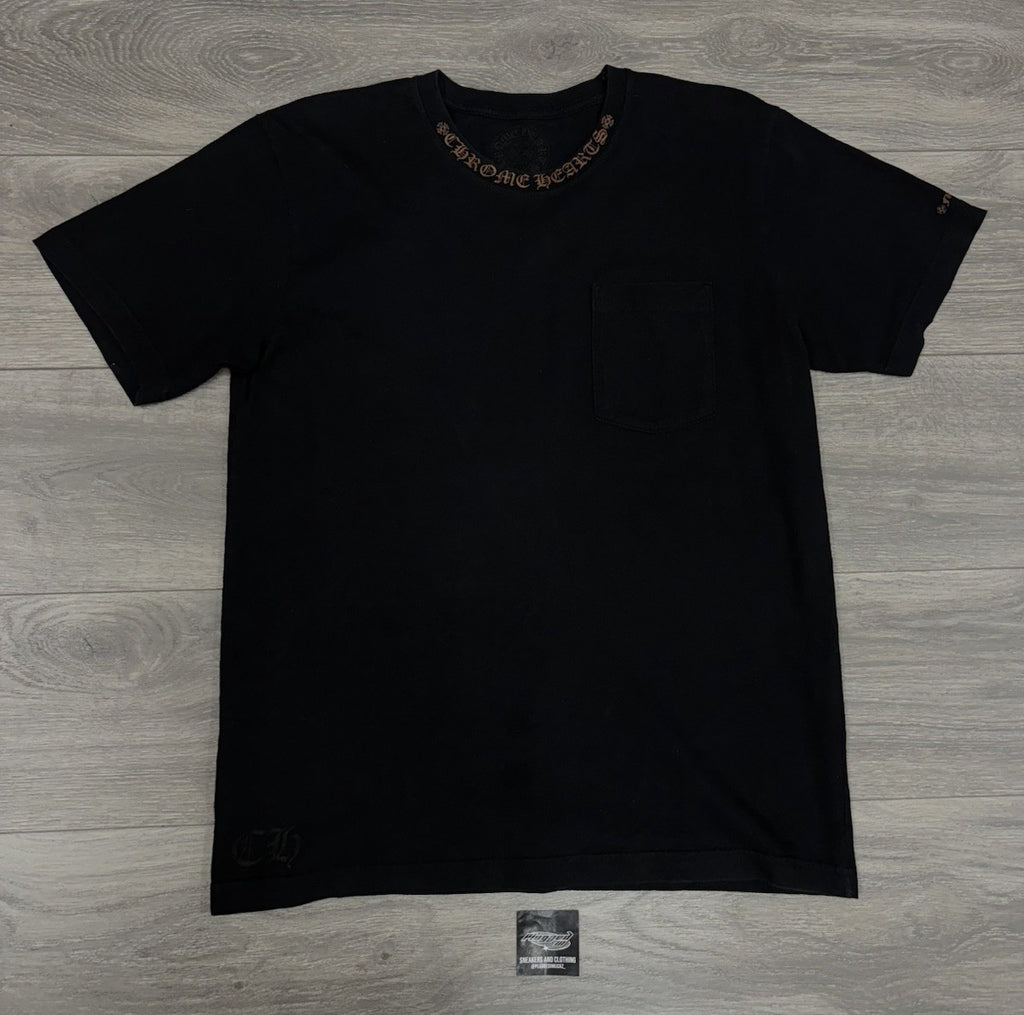 Size Large - Chrome Hearts Collar Print T-Shirt ' Black Brown ' | SUPER CLEAN!