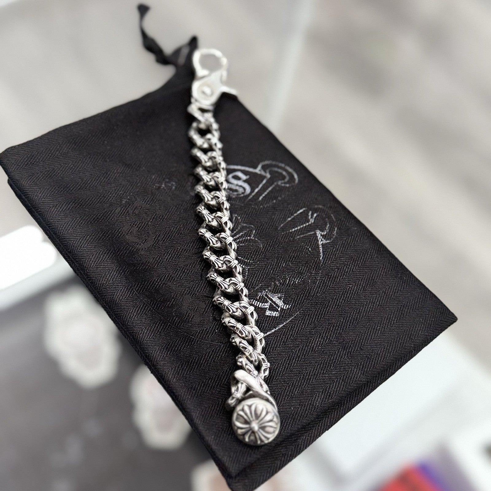 Chrome Hearts Bracelet | 925 Sterling Silver | Fancy Link | LOBSTER CLASP