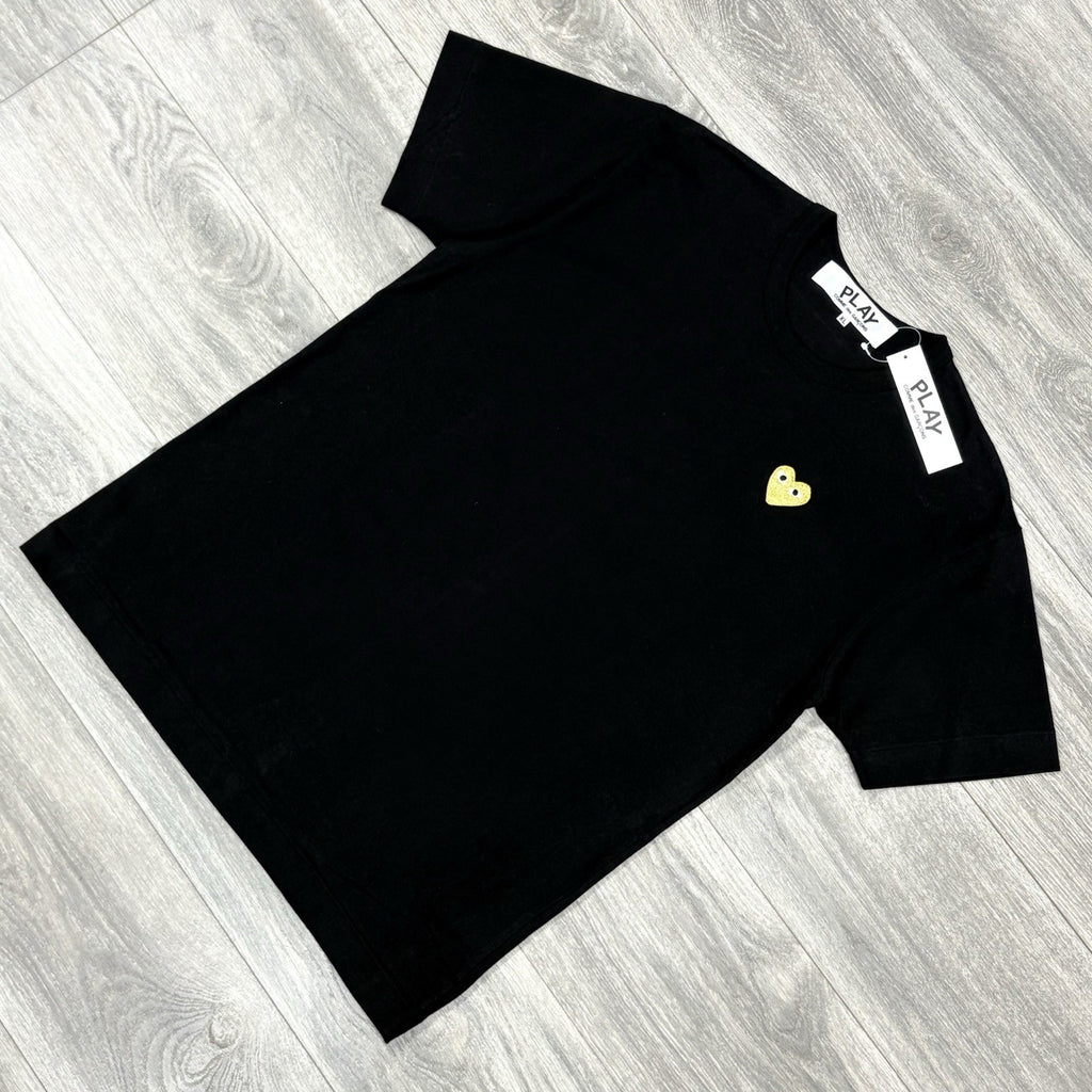 Size XL - Comme Des Garçons Play T Shirt ' Black Gold ' | NEW!