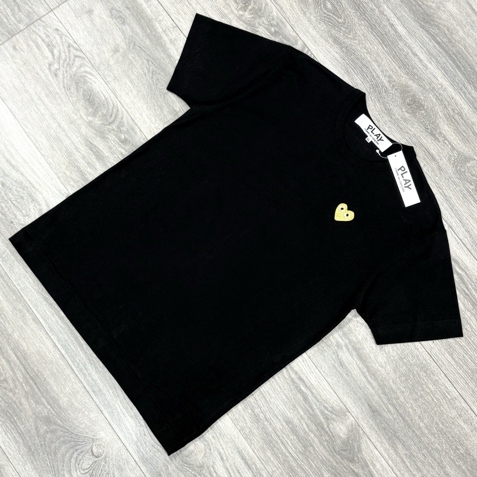Size XL - Comme Des Garçons Play T Shirt ' Black Gold ' | NEW!