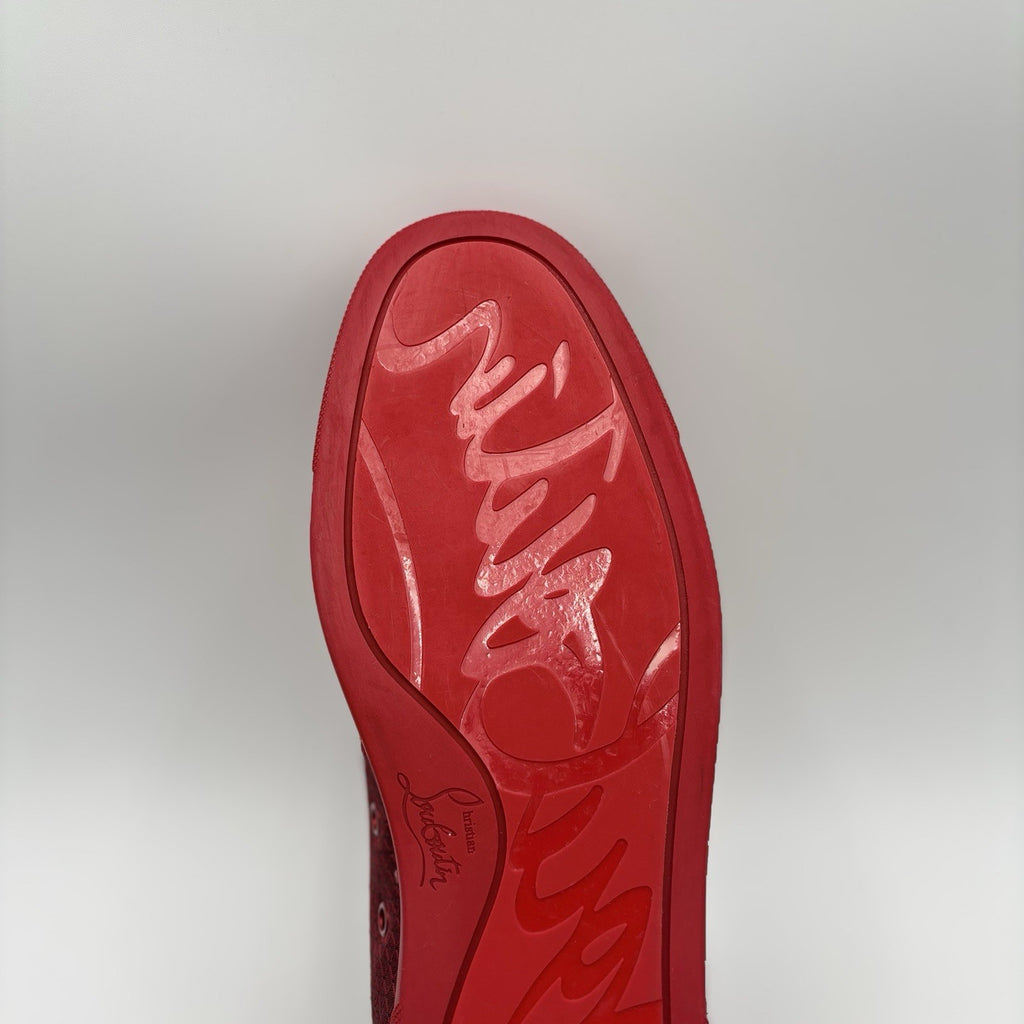 Size 43 (10 US) Christian Louboutin Low Spiked  ' Black Red ' | EXCELLENT!
