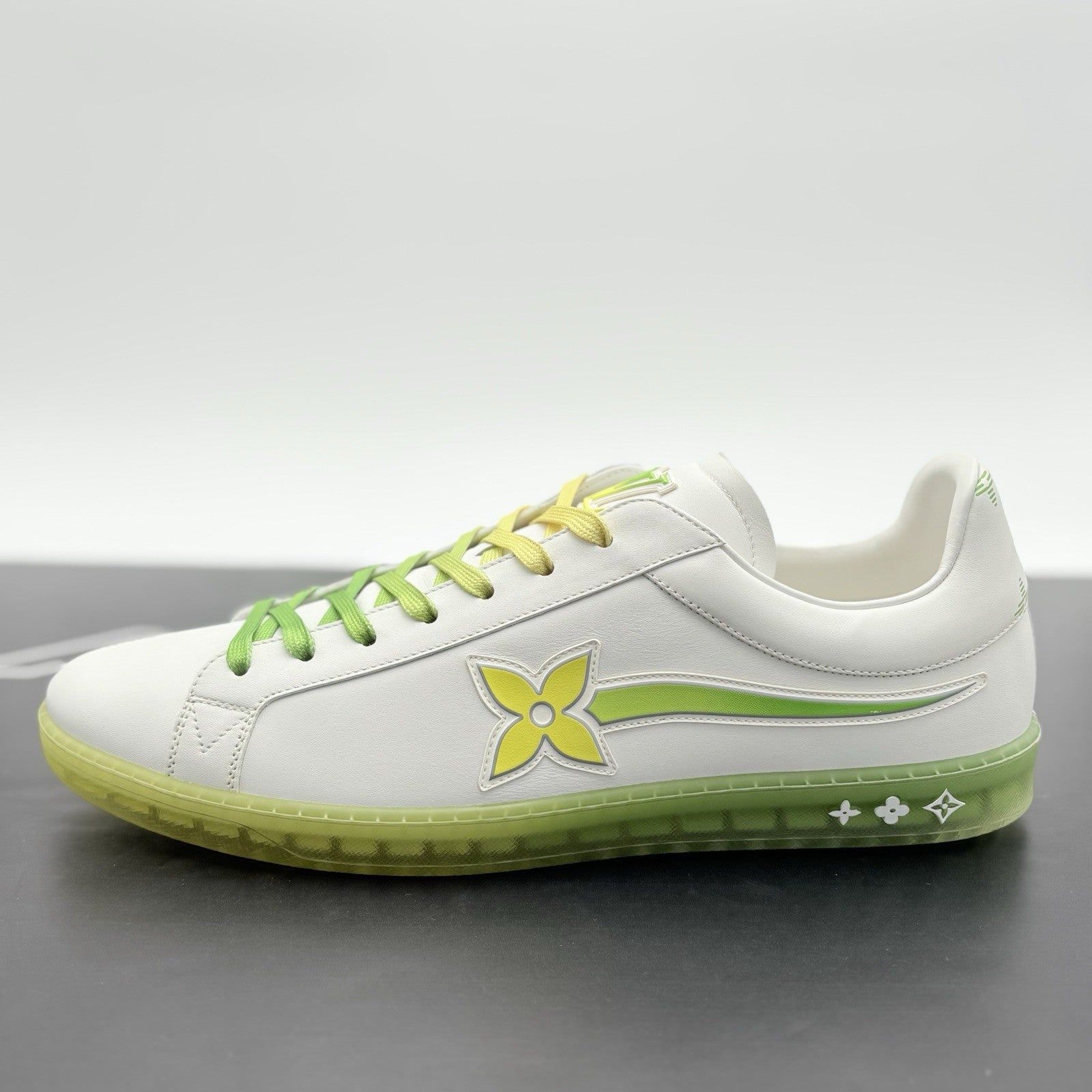 Size 11 LV (12-12.5 US) Louis Vuitton Luxembourg ' White Green Yellow ' | NEW!