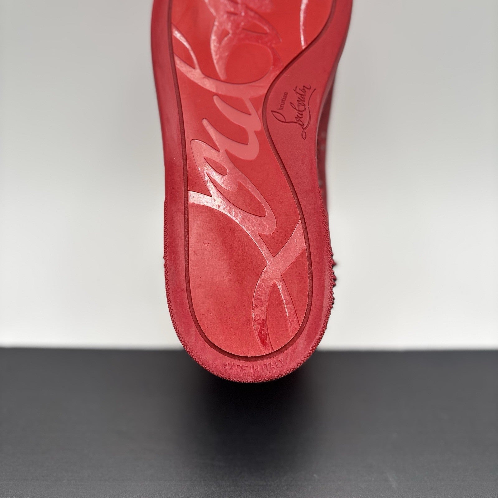 Size 43 (10 US) Christian Louboutin Low Spiked  ' Black Red ' | EXCELLENT!