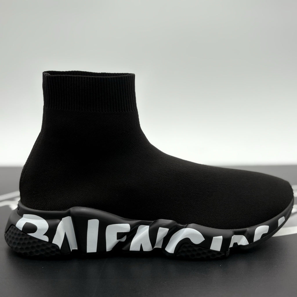 Size 41 (8 US) - Balenciaga Speed Graffiti Trainer  ' Black ' | BRAND NEW!
