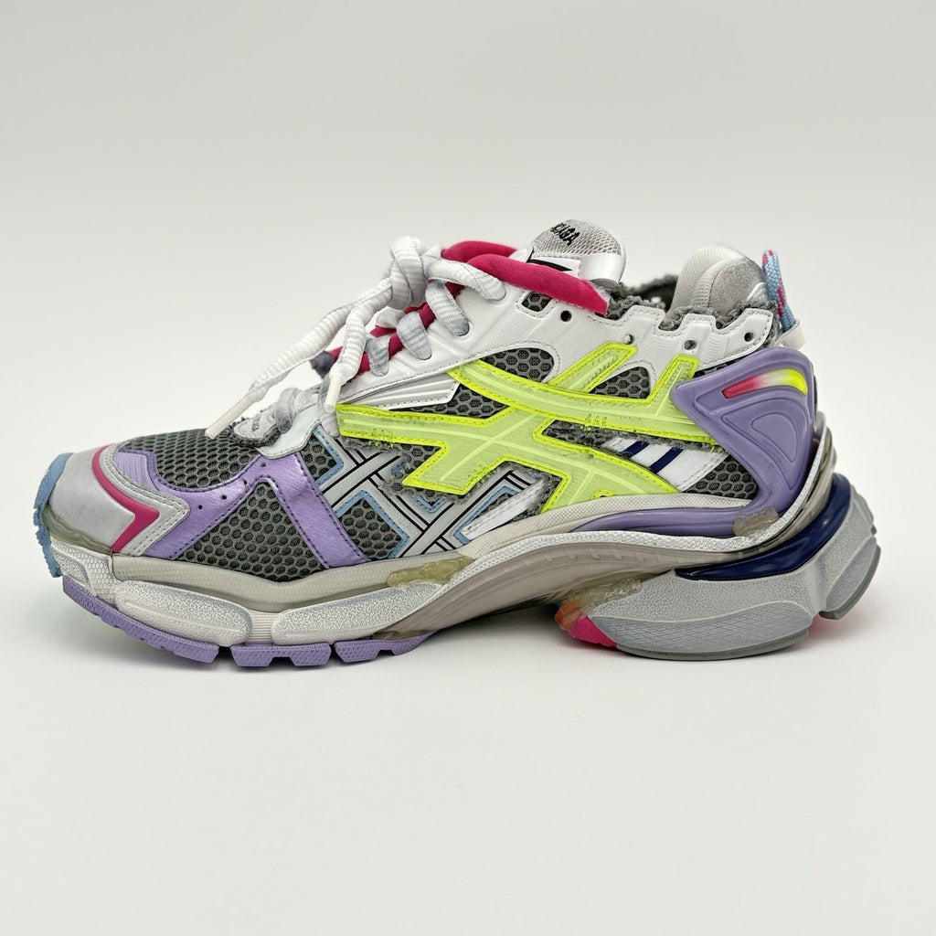 Size 41 - Balenciaga Runner ' Grey Light Purple Neón Yellow White ' | NEW!