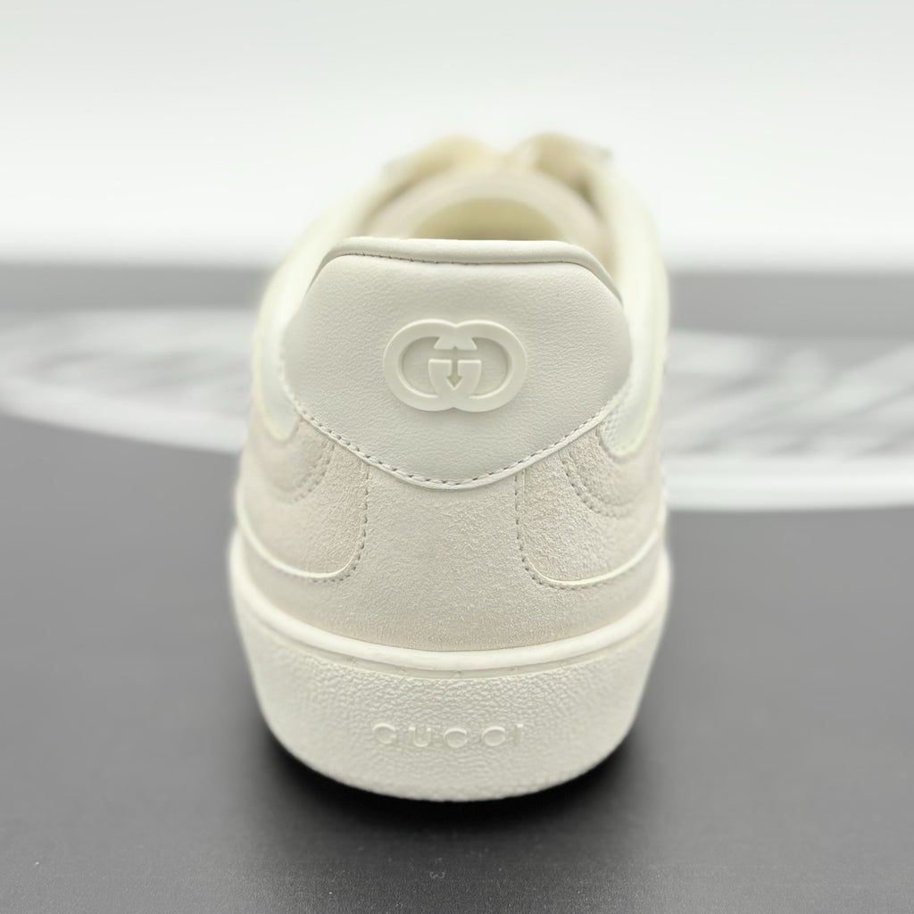 Size 9.5 G (10 US) Gucci G75 Interlocking G Suede Sneaker ' Beige White ' | NEW!