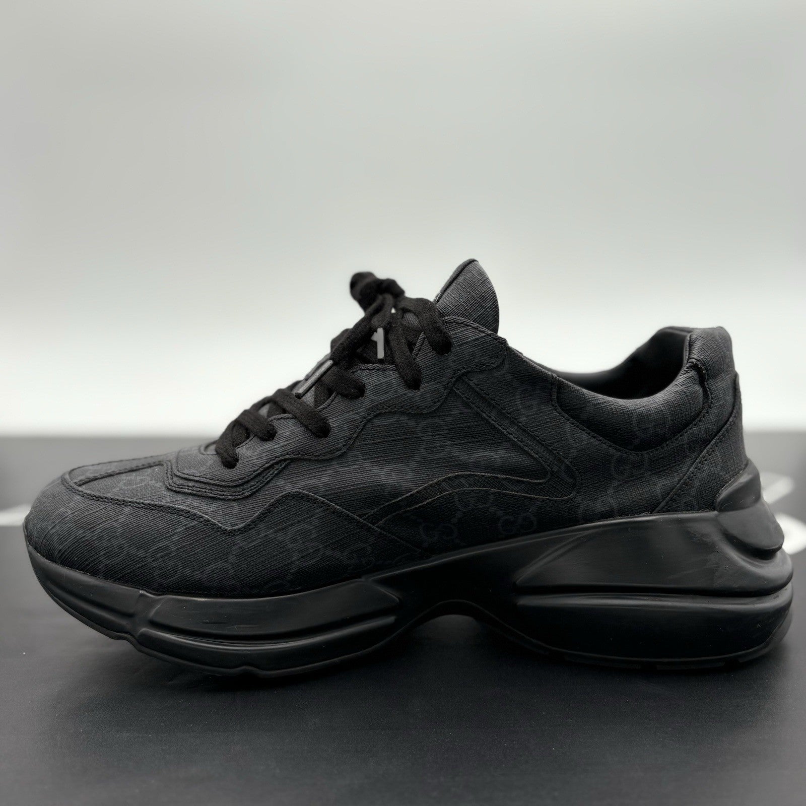 Size 8.5 G (9 US) - Gucci Rhyton ' Monogram Black ' | ONLY WORN 1-3x !