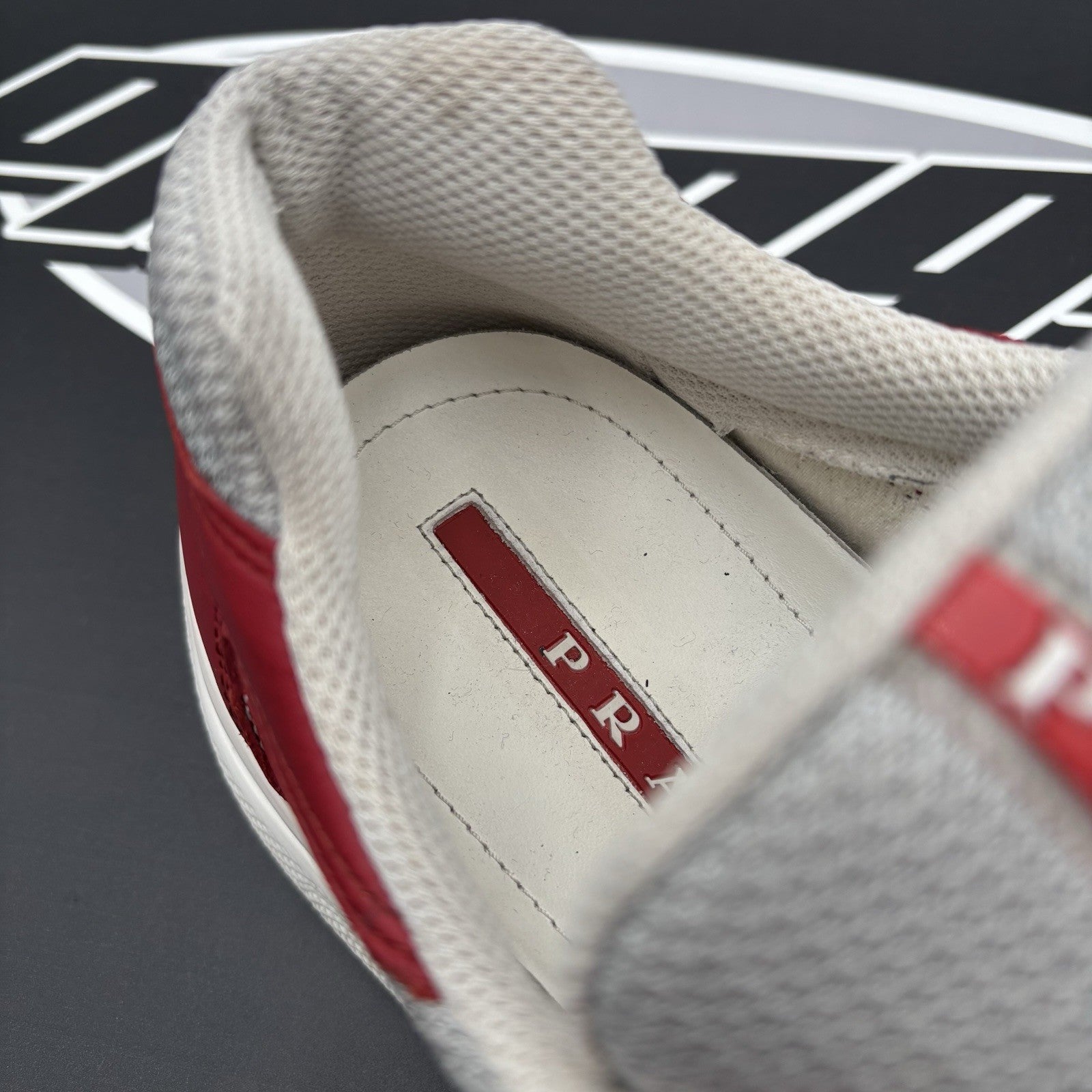 Size 9.5 UK (10.5 US) Prada Americas Cup ' Black White Red ' | GOOD CONDITION!