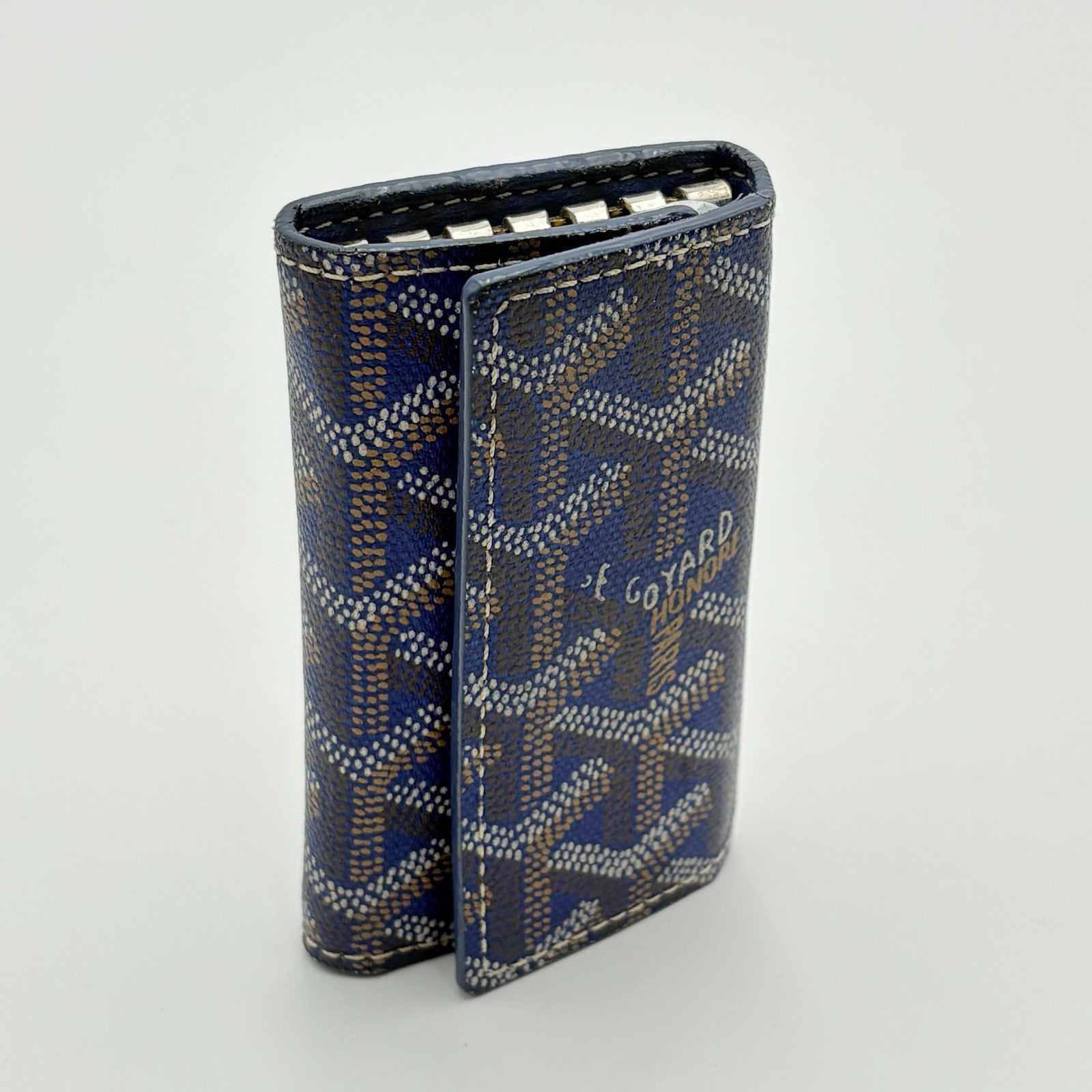Goyard Saint Michel Navy Blue Coated Canvas Key Holder Wallet | 100% AUTHENTIC!