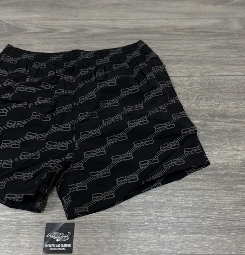 Size XS - Balenciaga BB Monogram Swim Shorts ' Black ' | NEW!