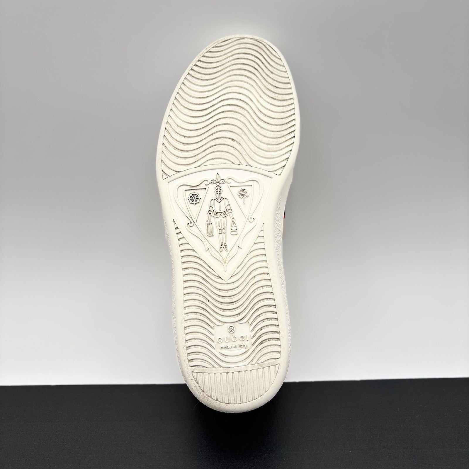 Size 7.5 G (8 US) - Gucci Ace Gucci Stripe ‘ White, Red ‘ | GREAT!