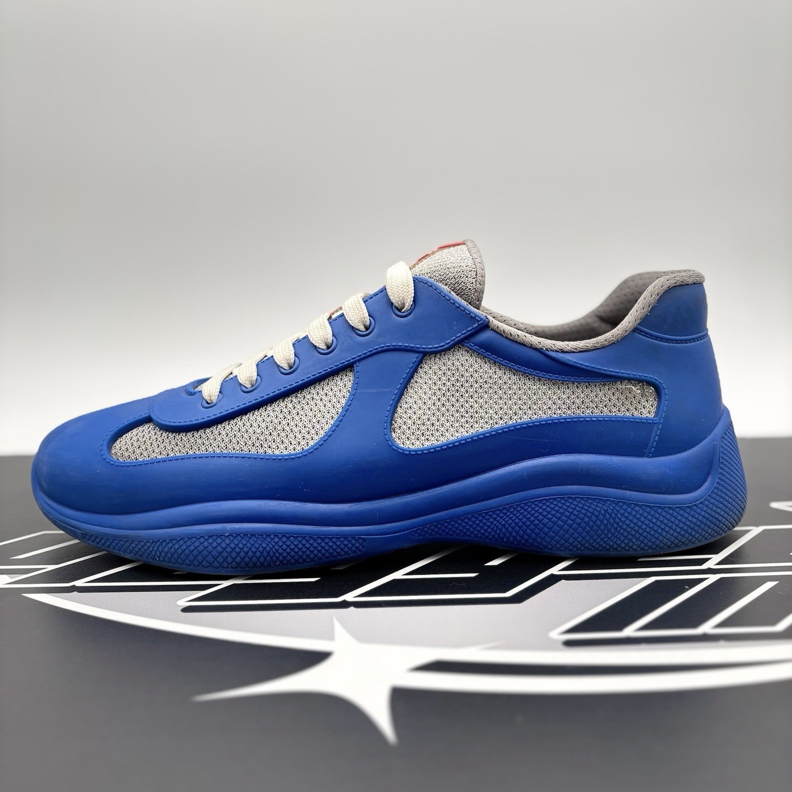 Size 45 (12 US) - Prada America's Cup Soft Rubber ' Blue ' | GOOD!