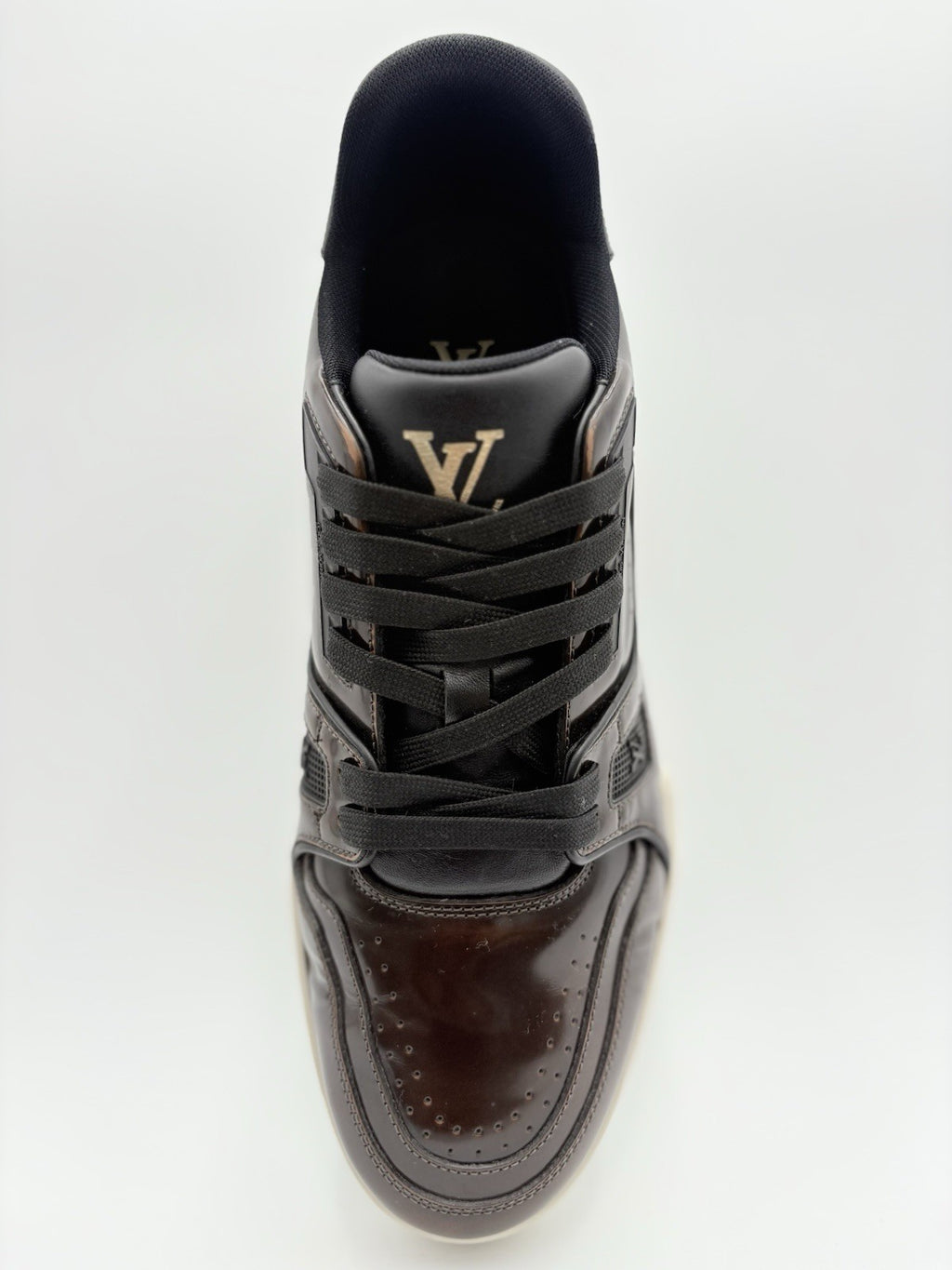 Size 7.5 LV (8.5-9 US) Louis Vuitton Trainer ' Brown Patent ' | SUPER CLEAN!