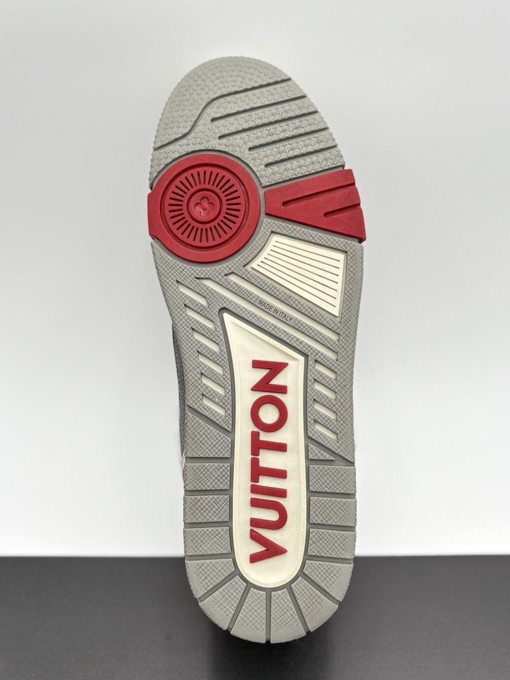 Size 9.5 LV (10.5-11 US) Louis Vuitton Trainer Strap ' Red Grey Black ' | CLEAN!