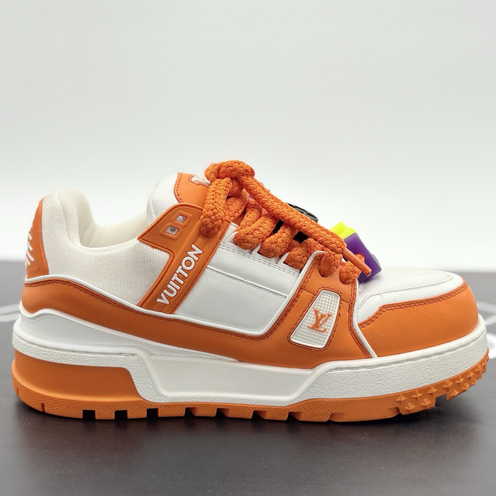 Size 7 LV (8-8.5 US) - Louis Vuitton Maxi ' Orange White ' | SUPER CLEAN!