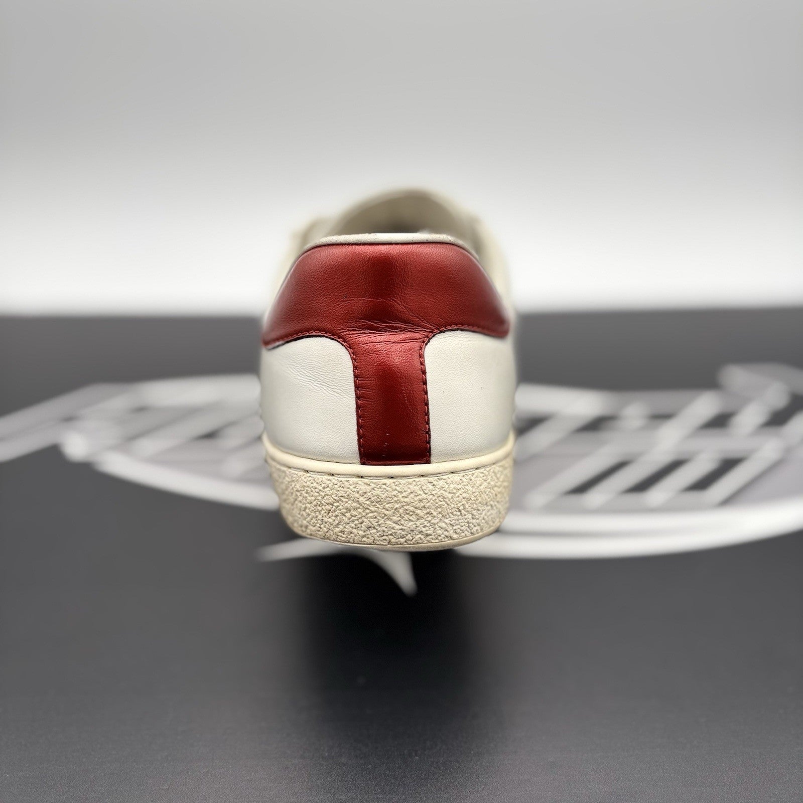 Size 9 G (9.5 US) - Gucci Ace Leather  With Strap ' White '